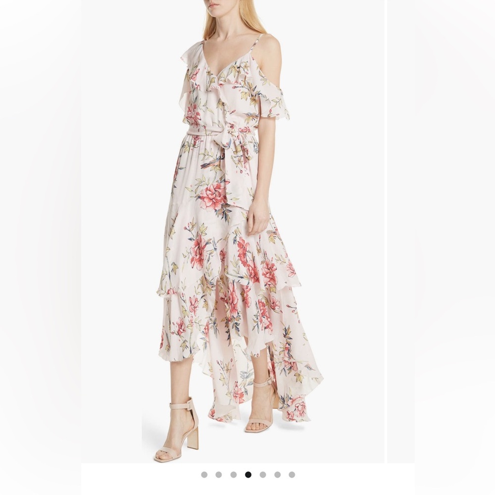 Joie Cristeta Floral Silk Maxi Pink High Low Wrap Dress- Worn Twice!